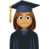 👩🏽‍🎓 woman student: medium skin tone display on Facebook